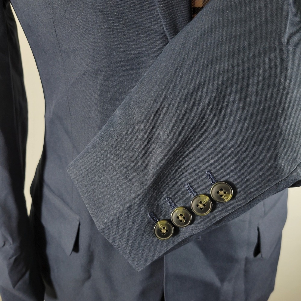 Haggar Men's Active Series Blazer Navy Blue Polyester Two Button 38R Tailored - Picture 10 of 16